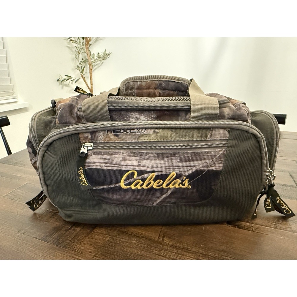 Cabela's Catch-All Gear Bag Weather Resistant Camo Pockets Fishing Hunting EUC